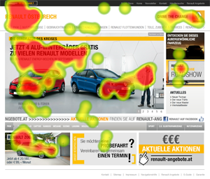Blickdichte auf einer Website