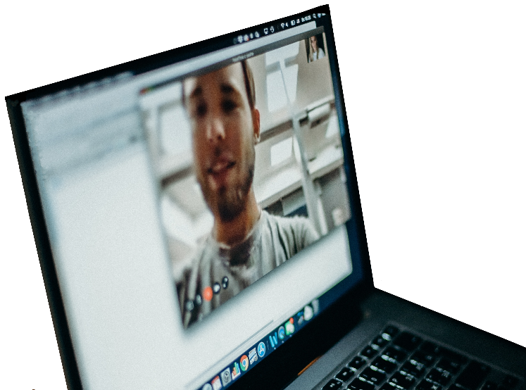 Screen shows video phone call situation